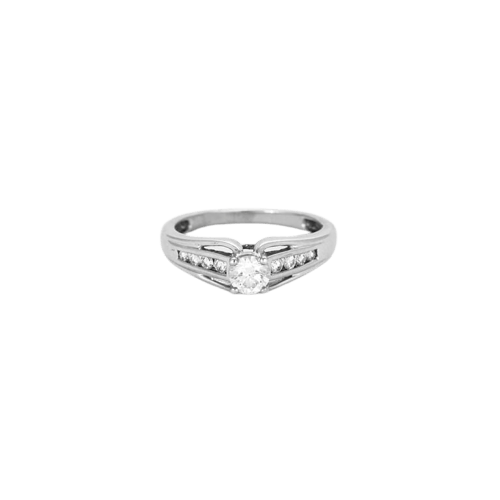 Bague 51 Solitaire - Bague en or blanc 18 carats et diamants 58 Facettes LP973/13