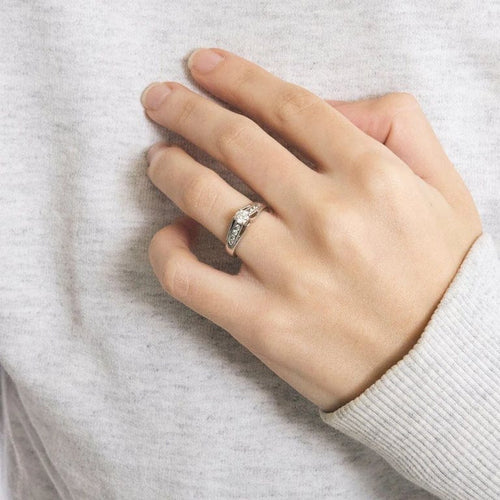 Bague 51 Solitaire - Bague en or blanc 18 carats et diamants 58 Facettes LP973/13