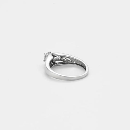 Bague 51 Solitaire - Bague en or blanc 18 carats et diamants 58 Facettes LP973/13