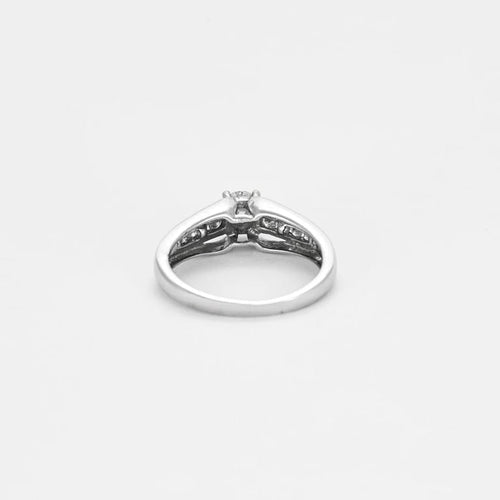 Bague 51 Solitaire - Bague en or blanc 18 carats et diamants 58 Facettes LP973/13