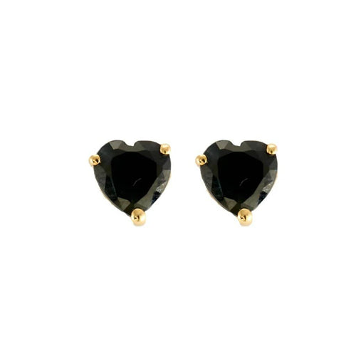 Boucles d'oreilles Boucles d'oreilles puces en or jaune 750 avec saphirs cœur 58 Facettes LP971/15