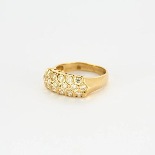 Bague 52.5 Bague jonc en or jaune 18 carats et diamants 58 Facettes LP979/11