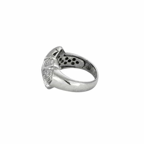 Bague 49.5 Bague jonc en or blanc sertie de diamants 58 Facettes LP962/13