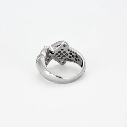 Bague 49.5 Bague jonc en or blanc sertie de diamants 58 Facettes LP962/13