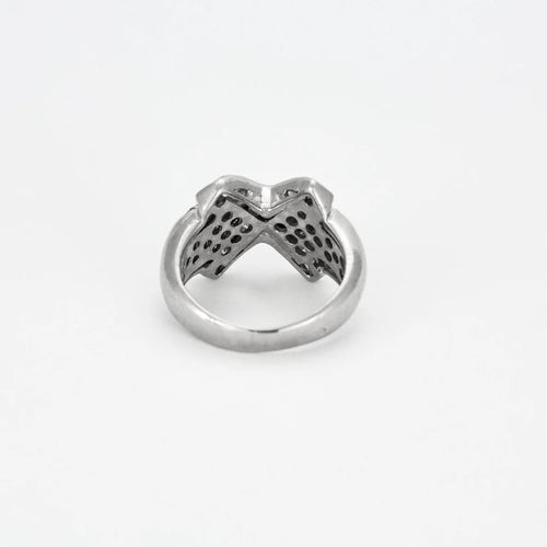 Bague 49.5 Bague jonc en or blanc sertie de diamants 58 Facettes LP962/13