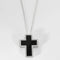Collier Collier croix en or blanc 750 avec onyx et diamants 58 Facettes LP1060/16
