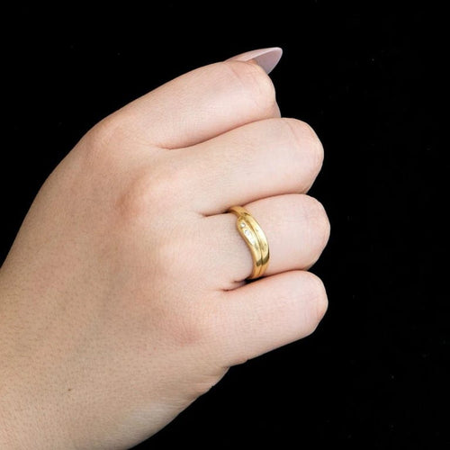 Bague 54 Bague jonc serpent en or jaune 750 sertie de diamants 58 Facettes LP1033/12