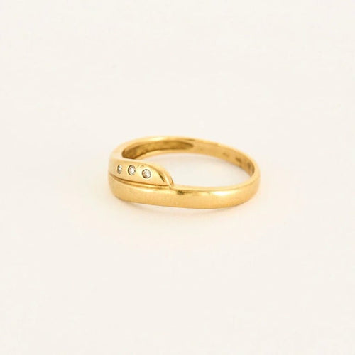 Bague 54 Bague jonc serpent en or jaune 750 sertie de diamants 58 Facettes LP1033/12