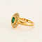Bague 57 Bague en or jaune 750 avec émeraude ovale et diamants 58 Facettes LP1053/12