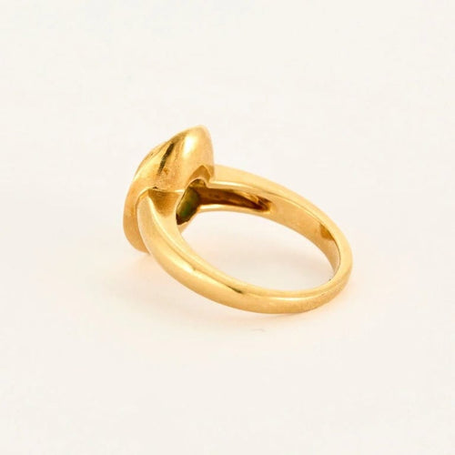 Bague 57 Bague en or jaune 750 avec émeraude ovale et diamants 58 Facettes LP1053/12
