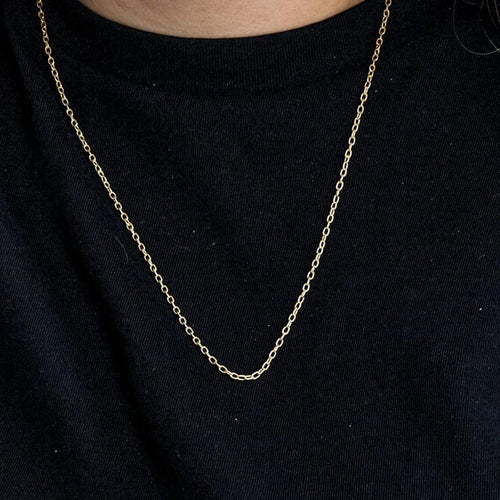 Collier Chaîne maille forçat jaseron en or jaune 750/1000 58 Facettes LP1096/8