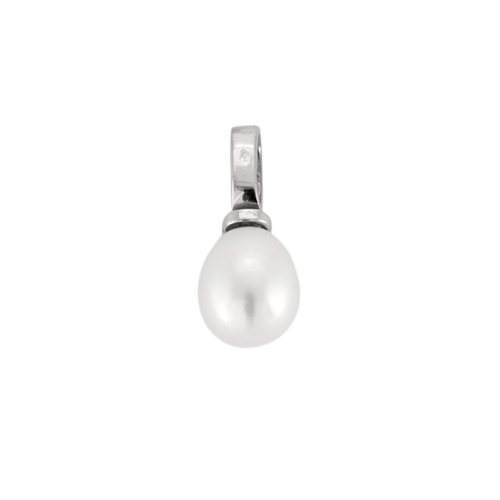 Pendentif Pendentif en or blanc 18 carats avec perle et diamants 58 Facettes LP1105/16