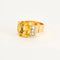 Bague 53 Bague tank en or jaune et blanc 18 carats, saphir jaune et diamants 58 Facettes LP1045/12
