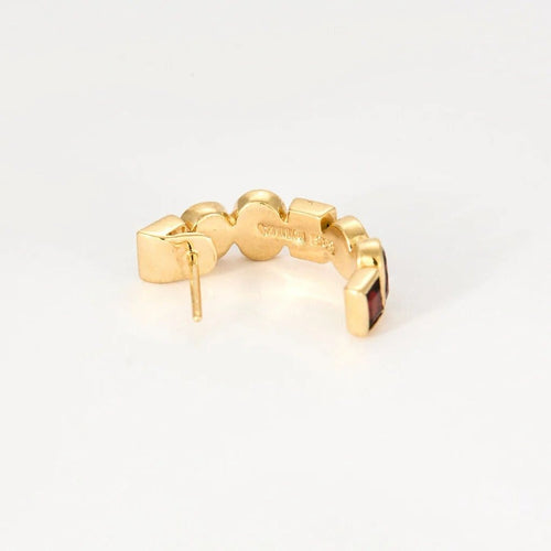 Bague 49 MMA - Parure bague et boucles d’oreilles en or jaune et grenats 58 Facettes LP986-LP987/15