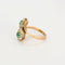 Bague 57.5 Bague Toi et Moi en or rose et blanc, émeraudes et diamants 58 Facettes LP1066/12