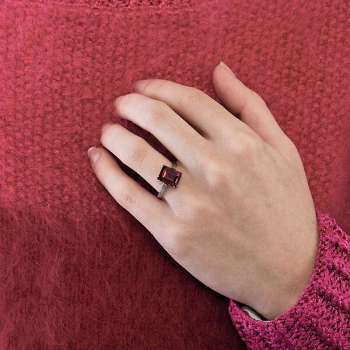 Bague 55.5 Solitaire - Bague en platine 950 sertie d’une rubellite 58 Facettes LP1083/15