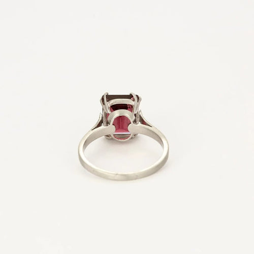 Bague 55.5 Solitaire - Bague en platine 950 sertie d’une rubellite 58 Facettes LP1083/15