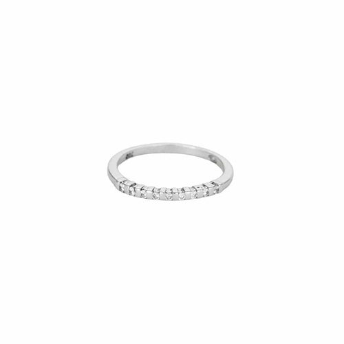 Bague 54 Alliance américaine demi-tour en or blanc 18 carats et diamants 58 Facettes LP1034/13