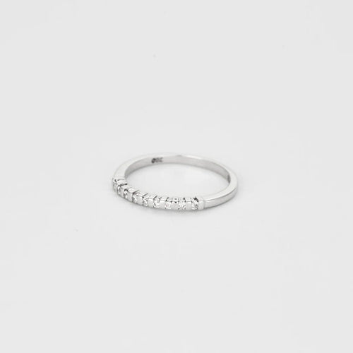 Bague 54 Alliance américaine demi-tour en or blanc 18 carats et diamants 58 Facettes LP1034/13