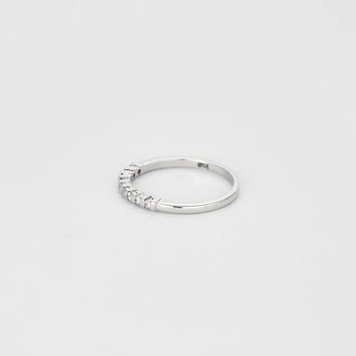 Bague 54 Alliance américaine demi-tour en or blanc 18 carats et diamants 58 Facettes LP1034/13