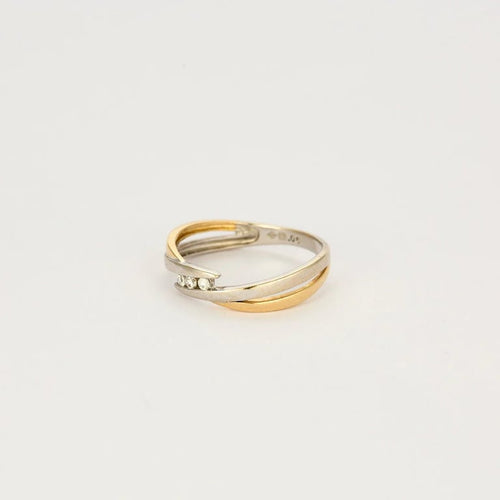 Bague 54.5 Bague Union - Alliance en or jaune et blanc 18 carats et diamants 58 Facettes LP1037/12