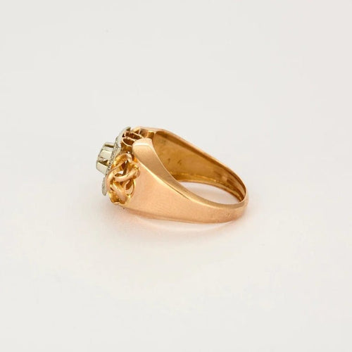 Bague 57 Bague tank Art déco en or jaune 18 carats et diamants 58 Facettes LP1078/13