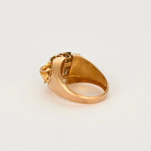 Bague 57 Bague tank Art déco en or jaune 18 carats et diamants 58 Facettes LP1078/13