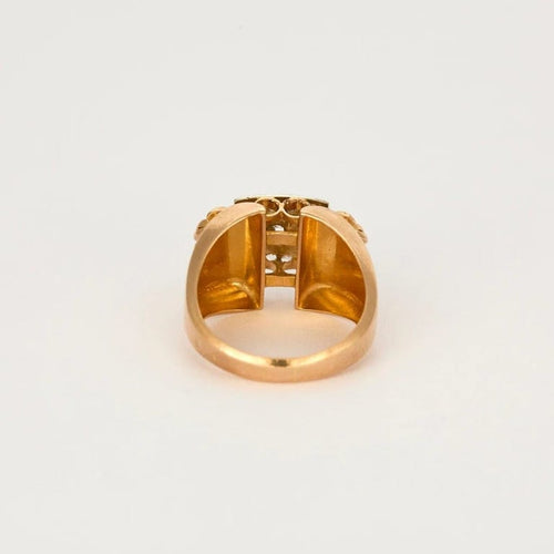 Bague 57 Bague tank Art déco en or jaune 18 carats et diamants 58 Facettes LP1078/13