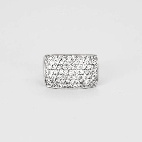 Bague 50 Bague Tank en or blanc 750 sertie de diamants 58 Facettes LP1075/13