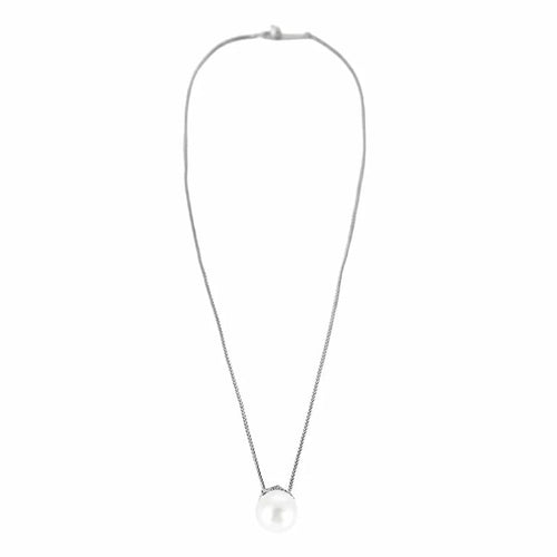 Collier Collier - Pendentif en or blanc avec perle de culture et diamants 58 Facettes LP912/BET