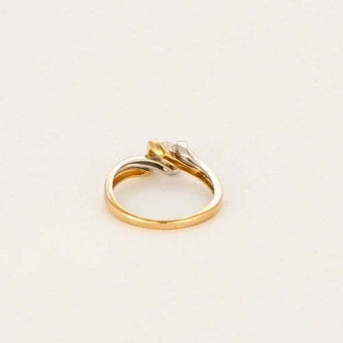 Bague 55 Bague solitaire nœud en or jaune et blanc 18 carats avec diamant 58 Facettes LP1297/11