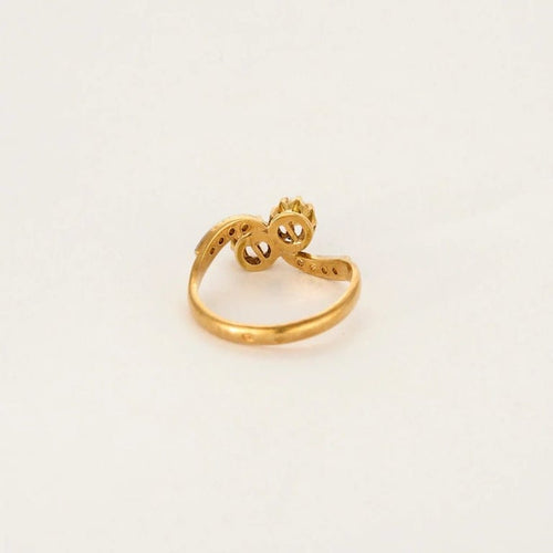 Bague 52 Bague Toi et Moi en or jaune et blanc avec perles et diamants 58 Facettes LP1259/BET