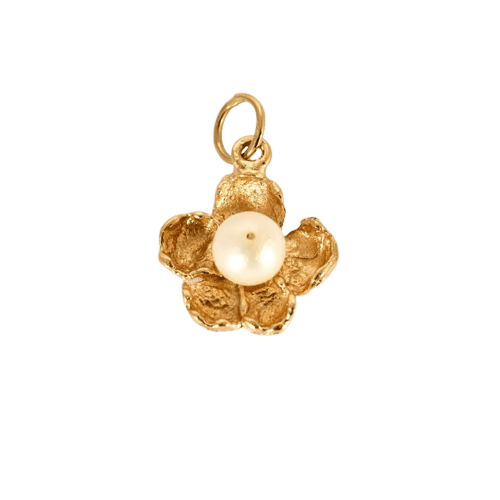 Pendentif Pendentif fleur en or jaune 18 carats et perle de culture 58 Facettes LP1269/BET