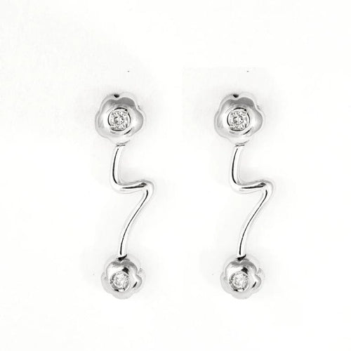 Boucles d'oreilles Boucles d’oreilles jonc pendantes en or blanc 750 et diamants 58 Facettes LP1223/17