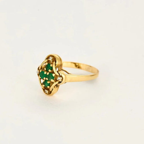Bague 60 Bague L'Esmeralda en or jaune 750, émeraudes et diamants 58 Facettes LP1291/10