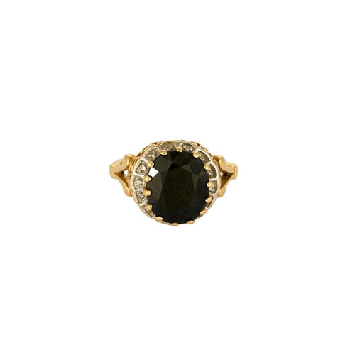 Bague 55 Bague fleur en or jaune 750 et or blanc, saphir et diamants 58 Facettes LP1172/11
