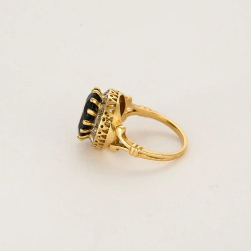 Bague 55 Bague fleur en or jaune 750 et or blanc, saphir et diamants 58 Facettes LP1172/11