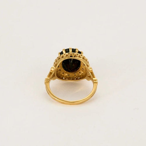 Bague 55 Bague fleur en or jaune 750 et or blanc, saphir et diamants 58 Facettes LP1172/11