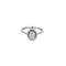 Bague 54 Solitaire halo - Bague en or blanc 18 carats et diamants 58 Facettes LP1286/11
