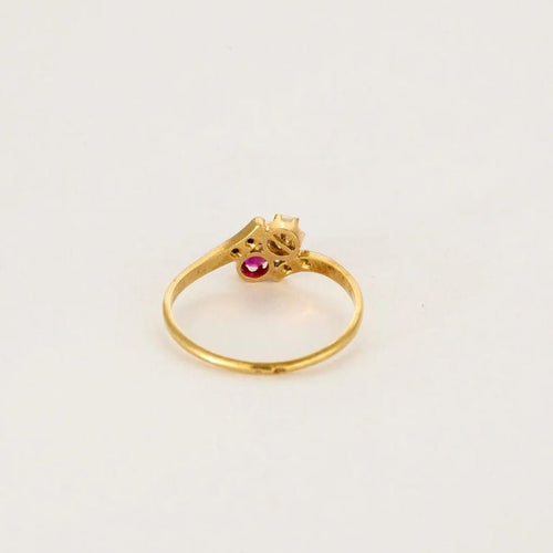 Bague 60 Bague Toi et Moi Pour La Vie en or jaune et blanc, rubis, diamants et perle 58 Facettes LP1274/BET