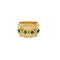 Bague 53 KOKIS - Bague bandeau en or jaune, diamants et émeraudes 58 Facettes LP1185