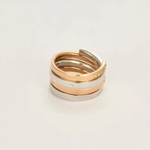 Bague 52 Bague L'Interminable en or rose et blanc avec diamants 58 Facettes LP1187