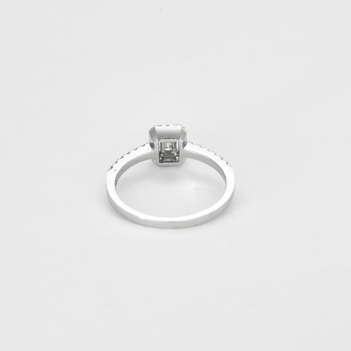 Bague 54 Bague solitaire en or blanc 750 sertie de diamants 58 Facettes LP1110/13