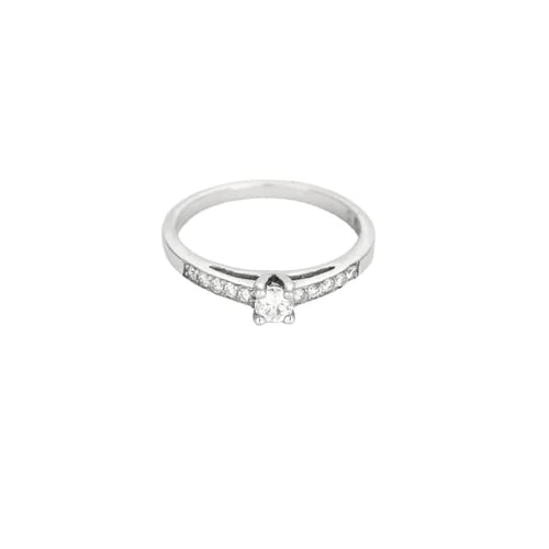Bague 56 Elini - Bague solitaire en or blanc 750 et diamants 58 Facettes LP1191/12