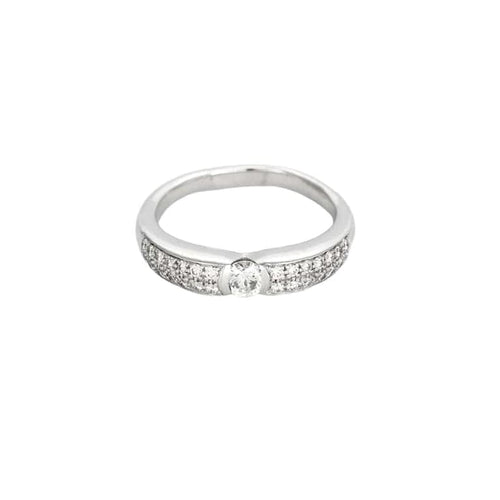 Bague 58.5 Alliance en or blanc 585/1000 et diamants 58 Facettes LP1146