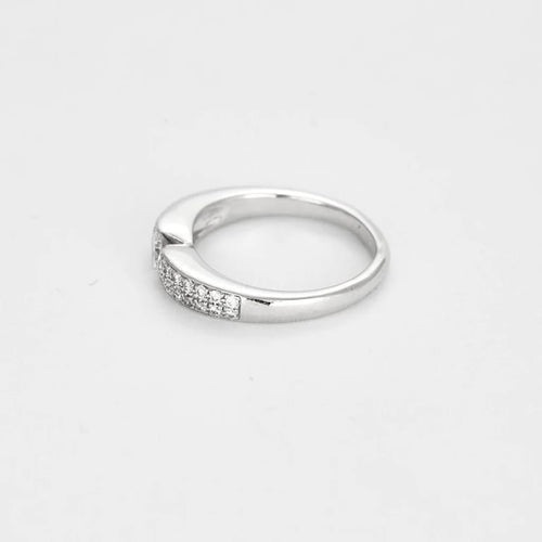 Bague 58.5 Alliance en or blanc 585/1000 et diamants 58 Facettes LP1146