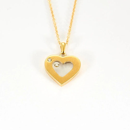 Collier Candela - Collier cœur en or jaune 750 et diamants 58 Facettes LP1141-LP1142