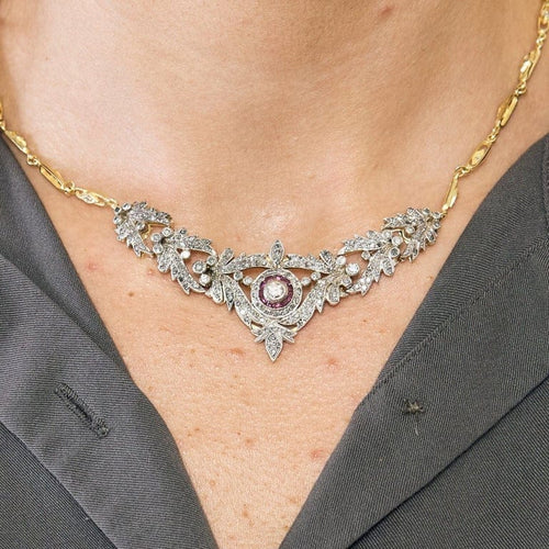 Collier Collier - Diamants et rubis en or jaune 750/1000 58 Facettes LP1320/9