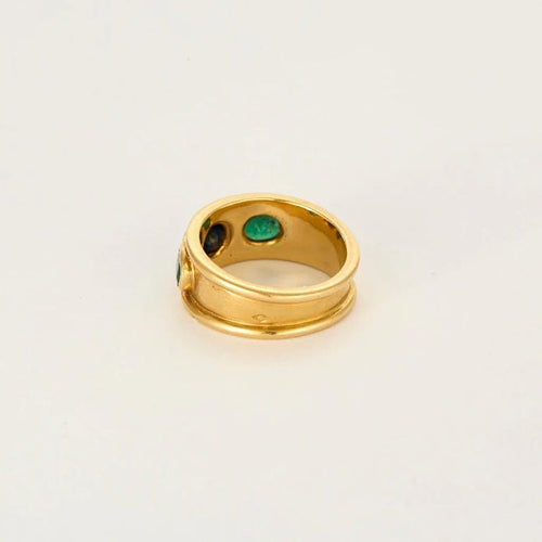 Bague 50 Ciel et Nature - Bague en or jaune 750, saphir et émeraudes 58 Facettes LP1227/15
