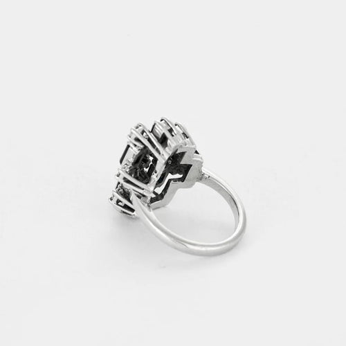 Bague 50 Bague style Art déco en or blanc 750, saphirs et diamants 58 Facettes LP1243/11